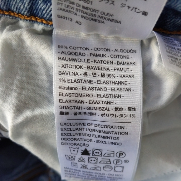 Levi's Wedgie Straight High Rise Crop Button Fly Jeans Women's 29 - Picture 7 of 8